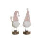 Adorno Navideño DKD Home Decor Natural Rosa claro Gnomo 10 x 8 x 23,5 cm (2 Unidades)