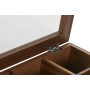 Caja para Infusiones Home ESPRIT Natural Cristal Madera de acacia 20,5 x 20,5 x 6,5 cm