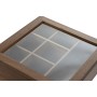 Boîte pour infusions Home ESPRIT Naturel Verre Bois d'acacia 20,5 x 20,5 x 6,5 cm