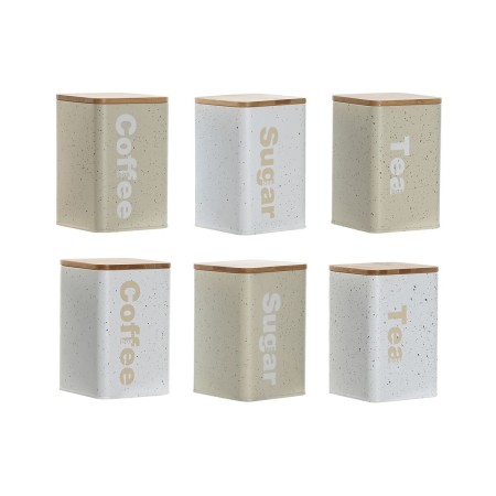 Bote Home ESPRIT Beige Gris (2 Unidades) (6 Unidades)
