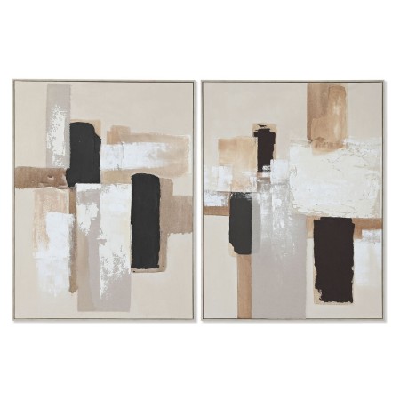 Cadre Home ESPRIT Blanc Noir Beige Abstrait Moderne 92 x 3,8 x 122 cm 92 x 4 x 122 cm (2 Unités)