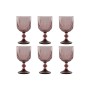 Set de Copas Home ESPRIT Rosa Cristal 380 ml (6 Unidades)