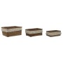 Juego de Cestas Home ESPRIT Blanco Natural Fibra natural Boho Desgastado (3 Piezas)