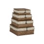 Set de basket Home ESPRIT Blanc Naturel Fibre naturelle Boho Usé (4 Pièces)
