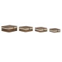 Set de basket Home ESPRIT Blanc Naturel Fibre naturelle Boho Usé (4 Pièces)