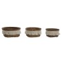 Juego de Cestas Home ESPRIT Blanco Natural Fibra natural Boho Desgastado (3 Piezas)