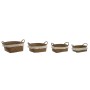 Set de basket Home ESPRIT Blanc Naturel Fibre naturelle Boho Usé (4 Pièces)