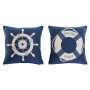 Cojín Home ESPRIT Azul Blanco 45 x 10 x 45 cm (2 Unidades)