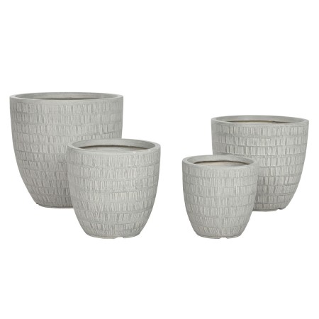 Cache-pot Home ESPRIT Gris Magnésium 44 x 44 x 43 cm (4 Unités)