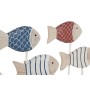 Figura Decorativa Home ESPRIT Azul Blanco Rojo Peces 17 x 6 x 25 cm (2 Unidades)