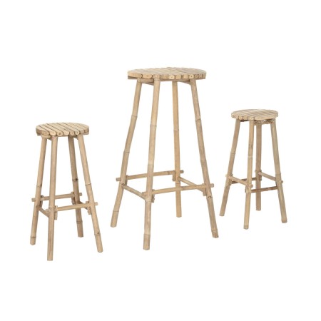 Ensemble Table + 2 Chaises Home ESPRIT Bambou 50 x 50 x 105 cm