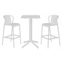 Ensemble Table + 2 Chaises Home ESPRIT Blanc Métal polypropylène 60 x 60 x 102 cm