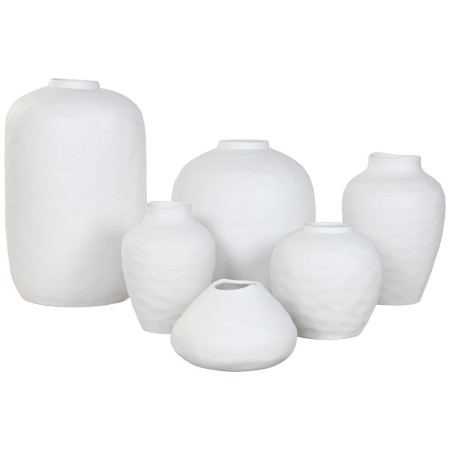 Jarrón Home ESPRIT Blanco Gres Estilo artesanal 40 x 40 x 44 cm