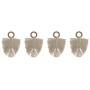 Rond de serviette Home ESPRIT Naturel Acacia Macramé 13 x 1 x 18 cm 4 Pièces