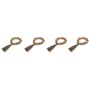 Rond de serviette Home ESPRIT Naturel Jute Acacia Macramé 7,5 x 2 x 7,5 cm 4 Pièces