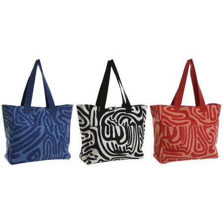 Sac-à-main Femme Home ESPRIT Beige Multicouleur Corail 55 x 14 x 35 cm (3 Unités)