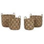 Juego de Cestas Home ESPRIT Natural Metal Jacinto de agua Boho (4 Piezas)
