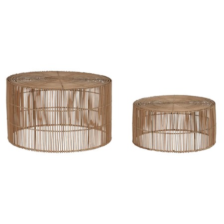 Juego de 2 mesas Home ESPRIT Natural 70 x 70 x 40 cm