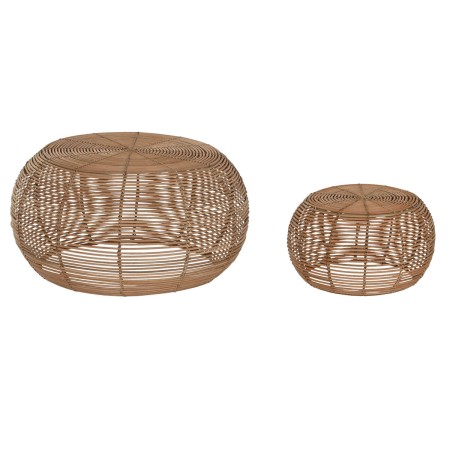 Juego de 2 mesas Home ESPRIT Natural 60 x 60 x 30 cm