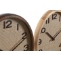 Reloj de Pared Home ESPRIT Marrón Natural Madera Ratán 40 x 5 x 40 cm (2 Unidades)