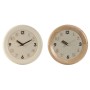 Reloj de Pared Home ESPRIT Beige Natural Madera 30 x 5 x 30 cm (2 Unidades)
