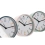 Reloj de Mesa Home ESPRIT Azul Rosa Turquesa (3 Unidades)