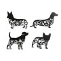 Decoración de Pared Home ESPRIT Negro Perro 40 x 1 x 33 cm (4 Unidades)