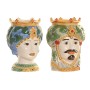 Cache-pot Home ESPRIT Vert Multicouleur Porcelaine 15 x 15 x 26.5 cm (2 Unités)