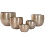 Macetero Home ESPRIT Dorado Aluminio 35 x 35 x 29,5 cm (5 Unidades)