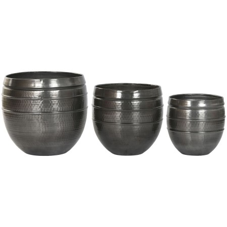 Cache-pot Home ESPRIT Gris Aluminium Moderne 41 x 41 x 40 cm 40 x 40 x 40,5 cm (3 Pièces)