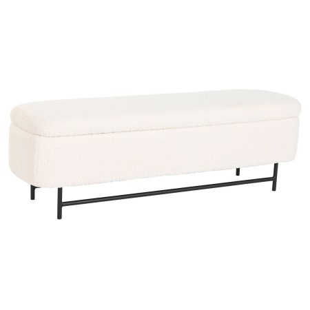 Banquette Home ESPRIT Blanc Noir Polyester Acier 145 x 45 x 45 cm