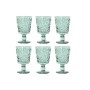 Set de Copas Home ESPRIT Turquesa Cristal 345 ml (6 Unidades)