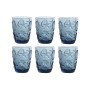 Set de Verres Home ESPRIT Bleu Verre méditerranéen Avec relief 290 ml (6 Unités)