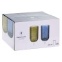 Set de Verres Home ESPRIT Vert Verre Avec relief 420 ml (6 Unités)