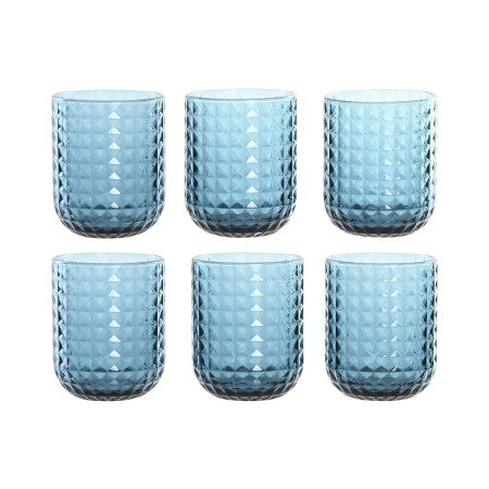 Set de Vasos Home ESPRIT Azul Cristal 275 ml (6 Unidades)