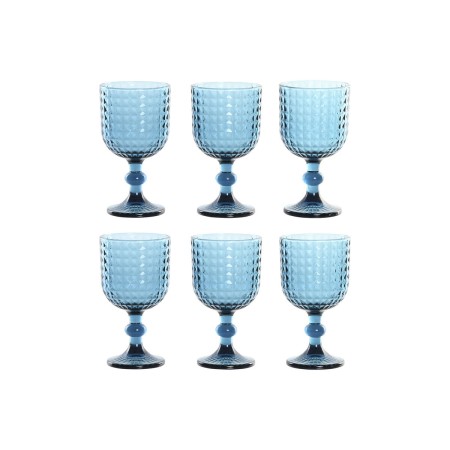 Set de Copas Home ESPRIT Azul Cristal 380 ml (6 Unidades)
