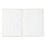 Decoración de Pared Home ESPRIT Blanco Dorado Abstracto 72,7 x 2,5 x 100,5 cm (2 Unidades)