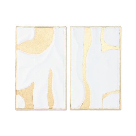 Decoración de Pared Home ESPRIT Blanco Dorado Moderno 48 x 2,5 x 80,5 cm (2 Unidades)