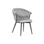 Silla de Comedor Home ESPRIT Negro Gris Poliéster Metal 60 x 66 x 84 cm 66 x 60 x 84 cm