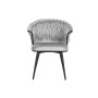 Silla de Comedor Home ESPRIT Negro Gris Poliéster Metal 60 x 66 x 84 cm 66 x 60 x 84 cm