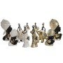 Figura Decorativa Home ESPRIT Blanco Negro Dorado Elefante Africana 21 x 11 x 32 cm (2 Unidades)