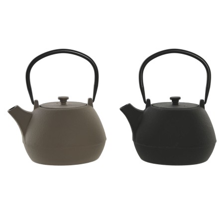 Théière Home ESPRIT Noir Beige Acier inoxydable Fer 1,2 L (2 Unités)
