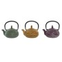 Tetera Home ESPRIT Amarillo Verde Lila Acero Inoxidable Hierro 300 ml (3 Unidades)