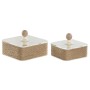 Caja-Joyero Home ESPRIT Marrón claro Metal 16 x 16 x 11 cm (2 Piezas)