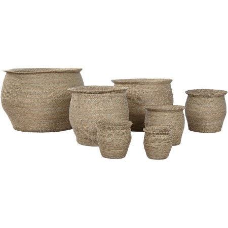 Macetero Home ESPRIT Marrón Fibra Urbano 70 x 70 x 58 cm (7 Unidades)