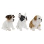 Figura Decorativa Home ESPRIT Blanco Marrón Negro Perro 16,5 x 11,5 x 16 cm (3 Unidades)