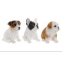 Figura Decorativa Home ESPRIT Blanco Marrón Negro Perro 16,5 x 11,5 x 16 cm (3 Unidades)