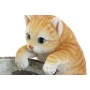 Figura Decorativa Home ESPRIT Blanco Marrón Gris Naranja Animales 9 x 9 x 15,5 cm (3 Unidades)