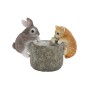 Figura Decorativa Home ESPRIT Blanco Marrón Gris Naranja Animales 9 x 9 x 15,5 cm (3 Unidades)