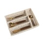 Range-couverts Home ESPRIT Blanc Naturel Bambou 34 x 24 x 6 cm